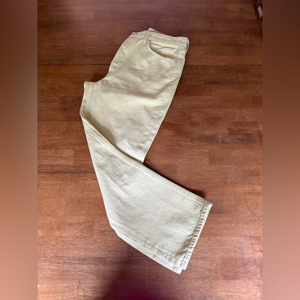 Agolde Ankle Crop Jeans in Butter Yellow